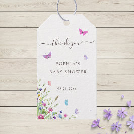 Étiquettes-cadeau Aquarelle papillon élégant Faveur florale
