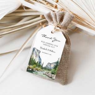Étiquettes-cadeau Aquarelle Parc national de Yosemite Remerciement
