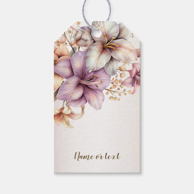 Étiquettes-cadeau Aquarelle Party Boho rose Fleurs Élégant (Devant)