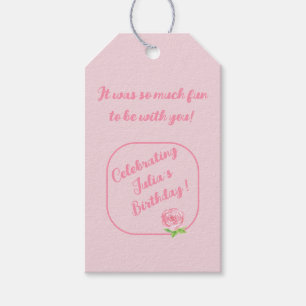 Étiquettes-cadeau Aquarelle peinte à la main Rose ANNIVERSAIRE