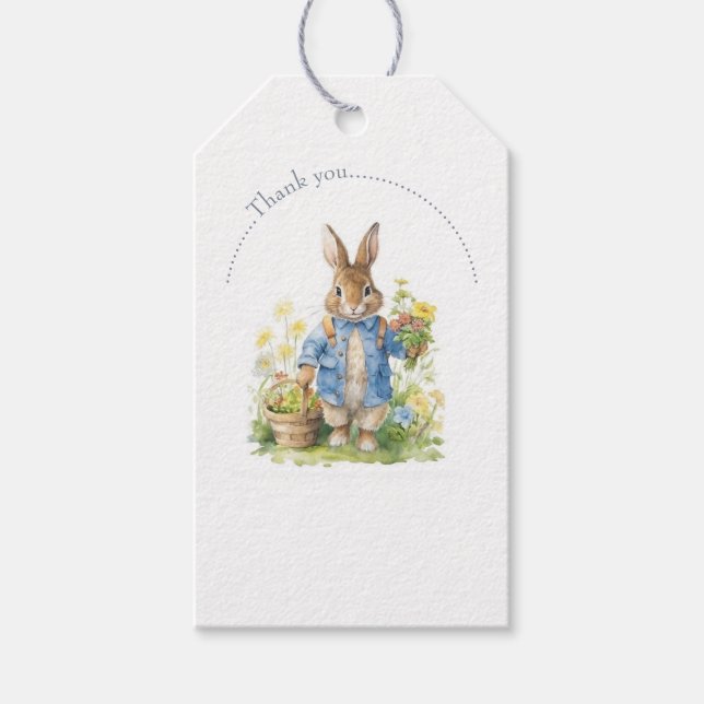 Étiquettes-cadeau Aquarelle Peter Rabbit Anniversaire (Devant)
