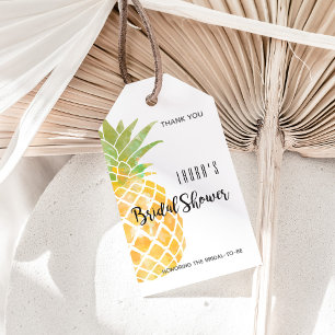 Étiquettes-cadeau Aquarelle Pinceau d'ananas   FÊTE DES MARIÉES