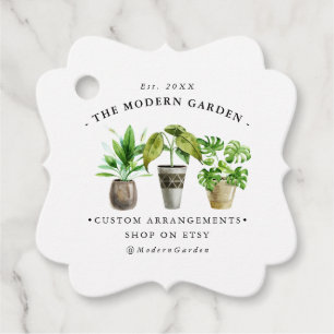 Étiquettes Cadeau Aquarelle Plantes pointés   Balise de blocage d'en