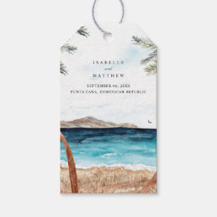 Étiquettes-cadeau Aquarelle Punta Cana Plage tropicale Punta Cana
