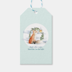 Étiquettes-cadeau Aquarelle Renard Magique En Hiver Wonderland