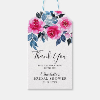Étiquettes-cadeau Aquarelle romantique Merci de Fête des mariées Flo