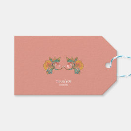 Étiquettes-cadeau Aquarelle rose Art nouveau Mariage