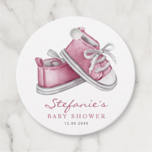 Étiquettes Cadeau Aquarelle rose Baby shower de bébés bonbons