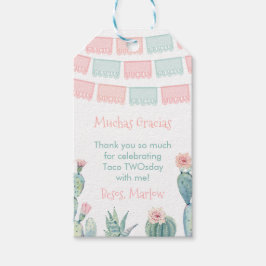 Étiquettes-cadeau Aquarelle rose Cactus Fête mexicaine Fête Favorise