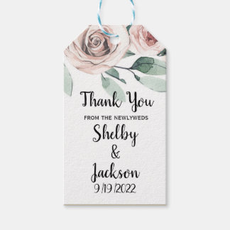 Étiquettes-cadeau Aquarelle rose Floral Rose Gold Wedding Favoriser