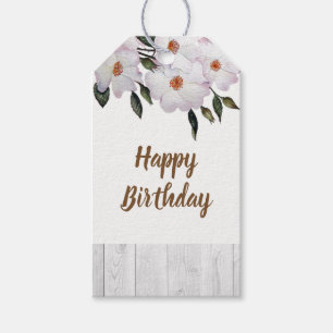 Étiquettes-cadeau Aquarelle rose Roses Ballerina Joyeux anniversaire