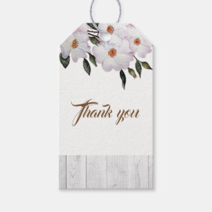 Étiquettes-cadeau Aquarelle rose Roses Ballerina Merci