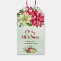 Aquarelle Rouge Blanc Poinsettia Florale Noël