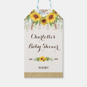 Étiquettes-cadeau Aquarelle rustique Dreamcatcher de tournesol de
