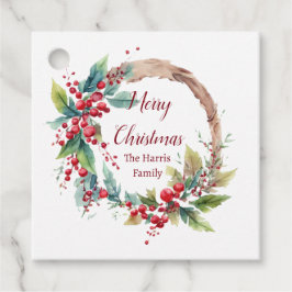 Étiquettes Cadeau Aquarelle sainte couronne personnalisée Noël