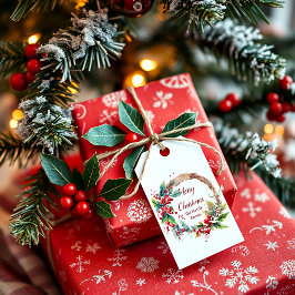 Étiquettes-cadeau Aquarelle sainte couronne personnalisée Noël