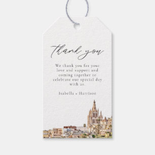 Étiquettes-cadeau Aquarelle San Miguel Mexique Skyline Merci