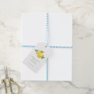 Étiquettes-cadeau Aquarelle simple Fruit citron Fête des mariées per