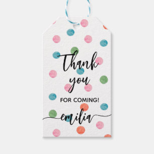 Étiquettes-cadeau Aquarelle Spots Merci pour la fête à venir
