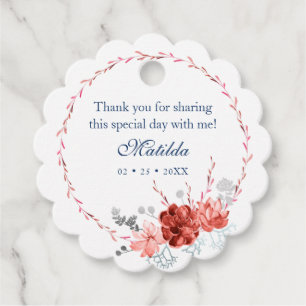 Étiquettes Cadeau Aquarelle Succulent Floral Bat mitzvah botanique
