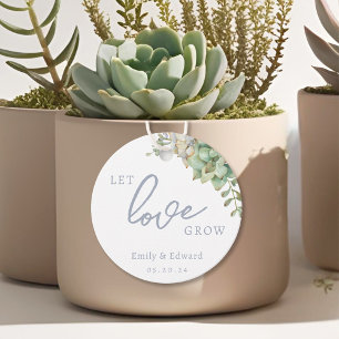 Étiquettes Cadeau Aquarelle Succulent Laisser l'amour grandir Mariag
