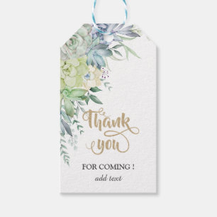 Étiquettes-cadeau Aquarelle Succulents du désert