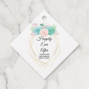 Étiquettes Cadeau Aquarelle tendance Succulente Joyeuse À Jamais Apr