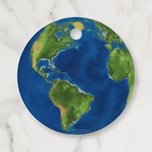 Étiquettes Cadeau Aquarelle Terre géographie drôle illusion 3D
