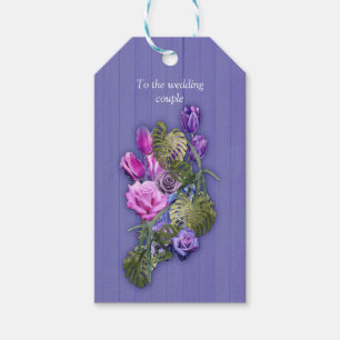 Étiquettes-cadeau Aquarelle très peri, Rose, Tulipes