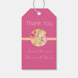 Étiquettes-cadeau Aquarelle tropicale Freesia