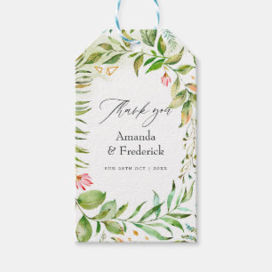 Étiquettes-cadeau Aquarelle Verdure Mariage cristal