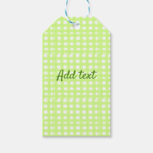 Étiquettes-cadeau Aquarelle vert plaid ginham personnalisé ajouter t