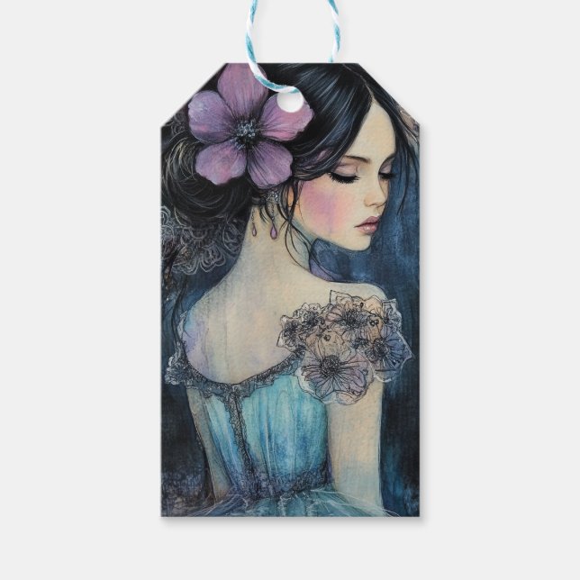Étiquettes-cadeau Aquarelle Violet Dreams (Devant)