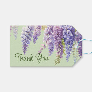 Étiquettes-cadeau Aquarelle violette glycine florale lilas botanique