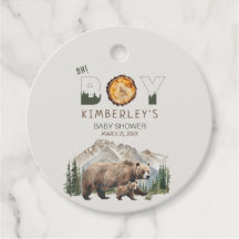Aquarelle Woodland Oh Boy Bear Baby shower