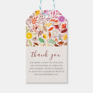 Étiquettes-cadeau Aquarelles Vibrantes Fleurs de Tulipe d'Été Mariag