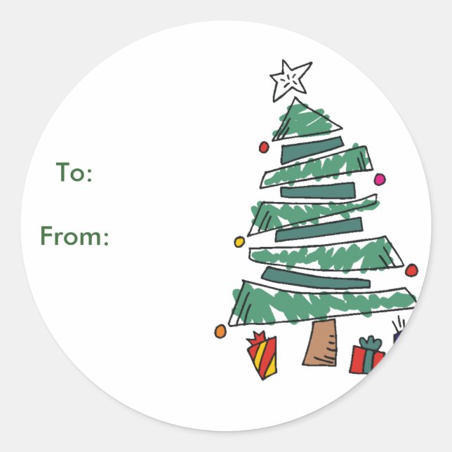 Étiquettes Cadeau Arbre de Noël (Devant)