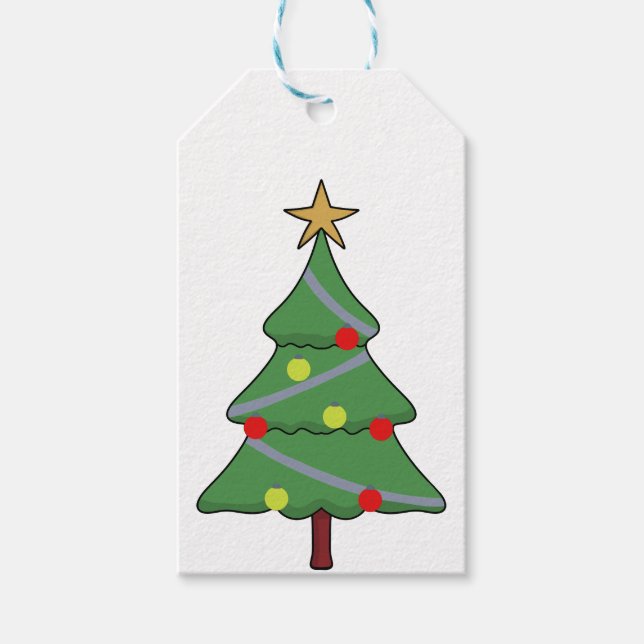 Étiquettes-cadeau Arbre de Noël adorable (Devant)