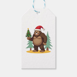 Étiquettes-cadeau Arbre de Noël Bigfoot Chapeau de Noël (4)