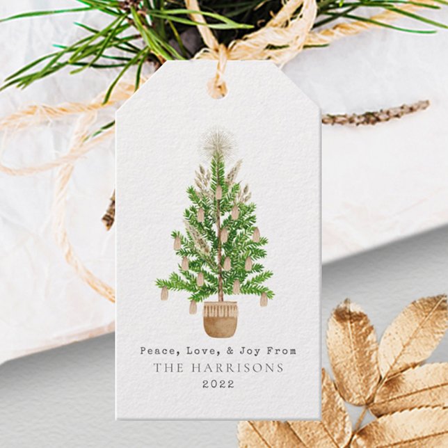 Étiquettes-cadeau Arbre de Noël Boho Macrame (Créateur téléchargé)