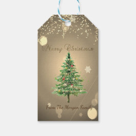 Étiquettes-cadeau Arbre de Noël Chic, Confetti