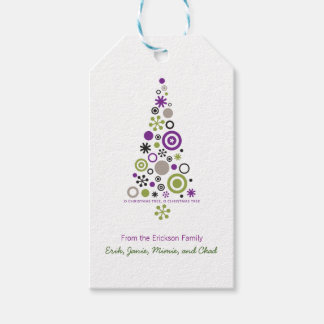 Étiquettes-cadeau Arbre de Noël des fêtes de Mod (personnalisé)