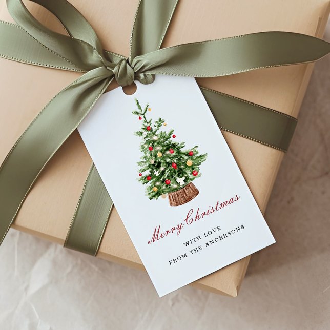 Étiquettes-cadeau Arbre de Noël festif de vacances (Créateur téléchargé)