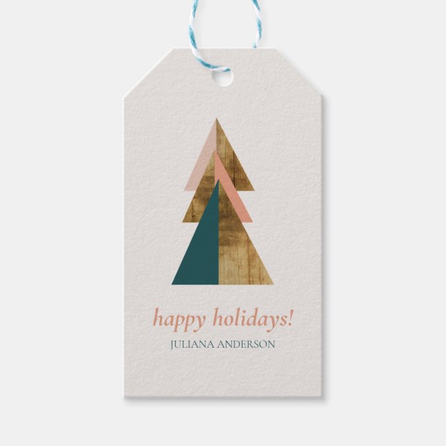 Étiquettes-cadeau Arbre de Noël minimal (Devant)