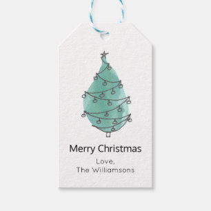 Étiquettes-cadeau Arbre de Noël Nom de famille