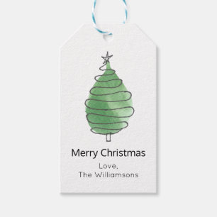 Étiquettes-cadeau Arbre de Noël Nom de famille