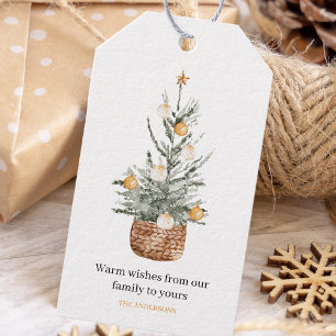 Étiquettes-cadeau Arbre de Noël Vintage   Joyeux Fêtes