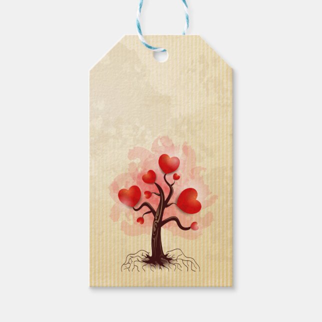 Étiquettes-cadeau Arbre des coeurs (Devant)