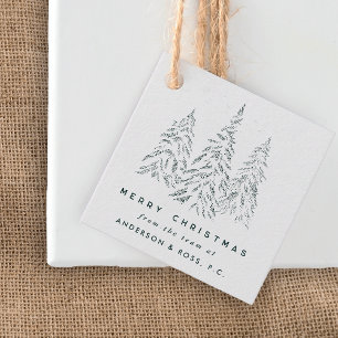 Étiquettes Cadeau Arbres à feuillage persistant Cadeau de vacances d