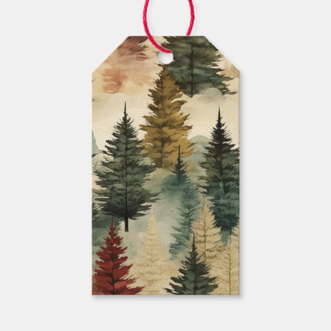 Étiquettes-cadeau Arbres de Noël (Devant)
